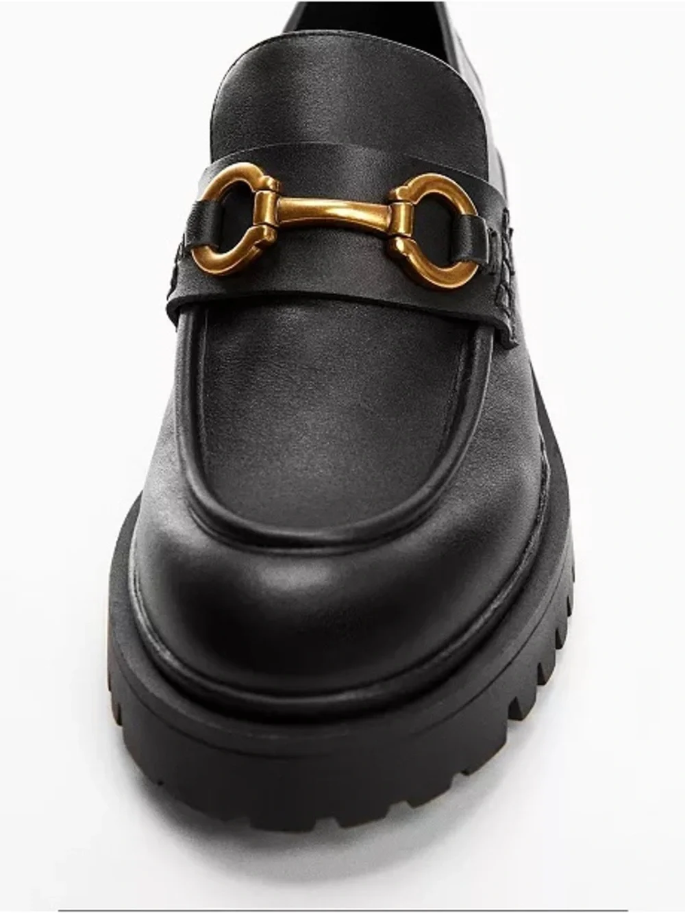 Mango Leather Track Sole Moccasins